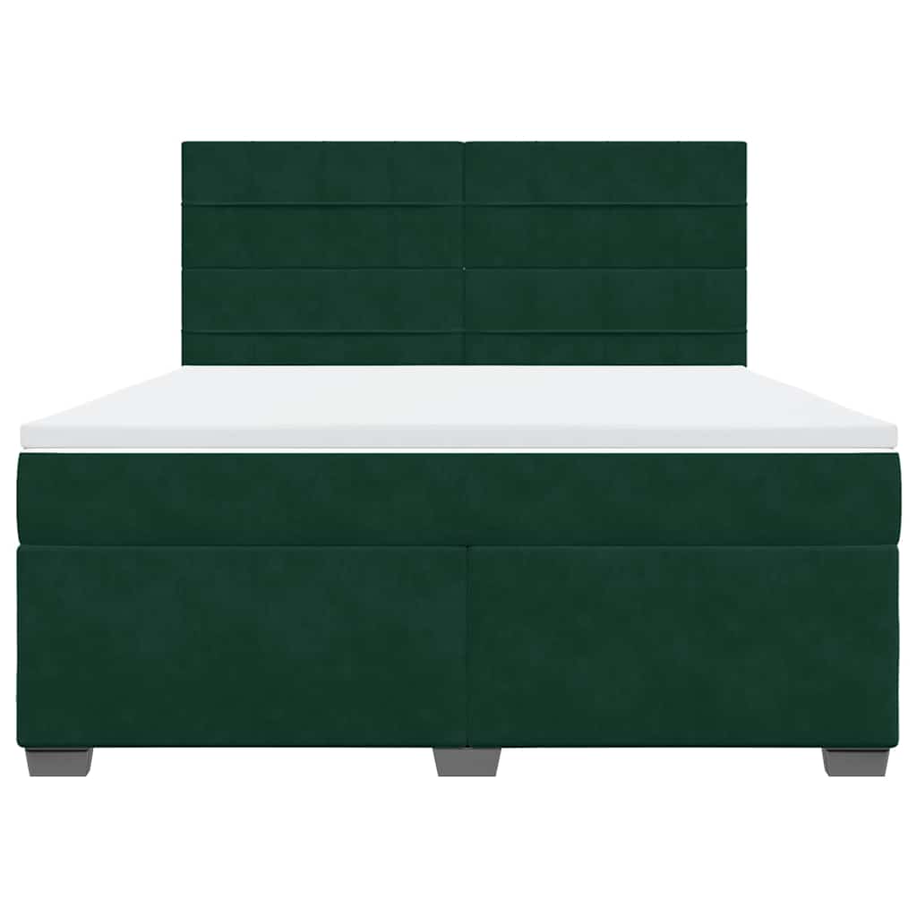 Giroletto a Molle con Materasso Verde Scuro 180x200 cm Velluto | homemem39