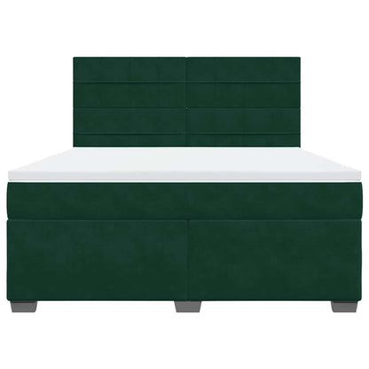 Giroletto a Molle con Materasso Verde Scuro 180x200 cm Velluto | homemem39