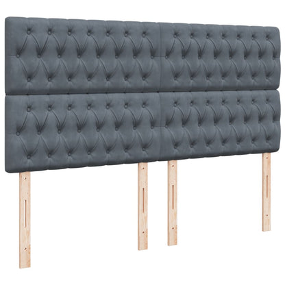 Giroletto a Molle con Materasso Grigio Scuro 180x200 cm Velluto