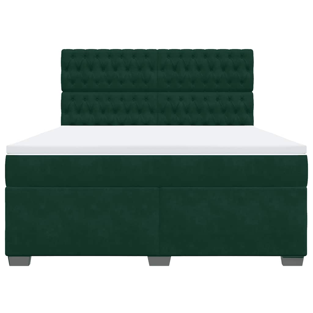 Giroletto a Molle con Materasso Verde Scuro 180x200 cm Velluto | homemem39