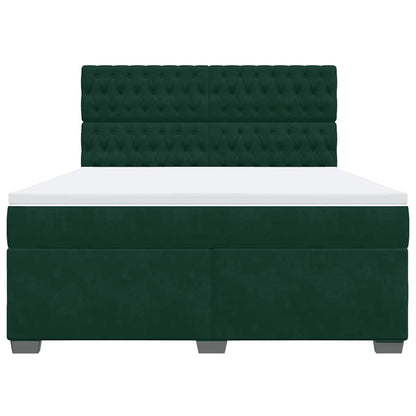 Giroletto a Molle con Materasso Verde Scuro 180x200 cm Velluto | homemem39
