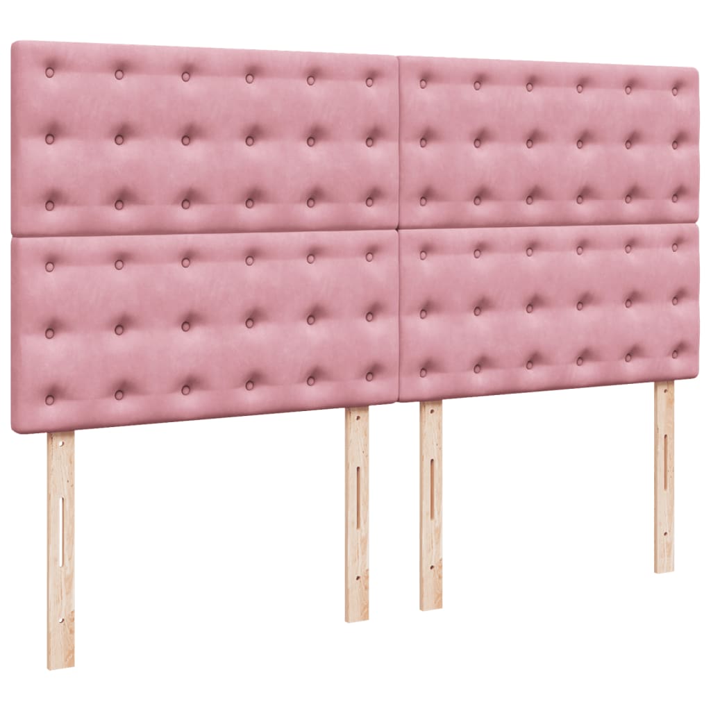 Giroletto a Molle con Materasso Rosa 180x200 cm in Velluto | homemem39