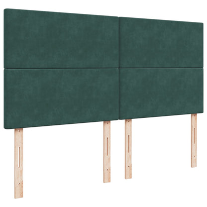 Giroletto a Molle con Materasso Verde Scuro 200x200 cm Velluto - homemem39