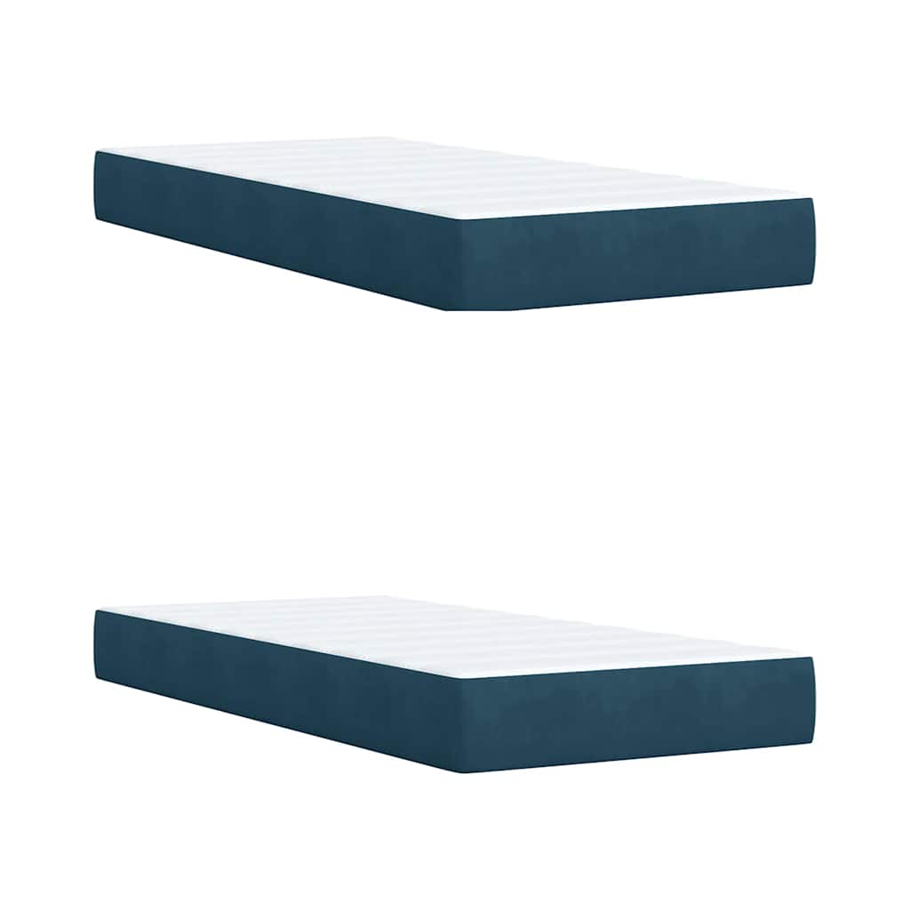 Giroletto a Molle con Materasso Blu 200x200 cm in Velluto | homemem39