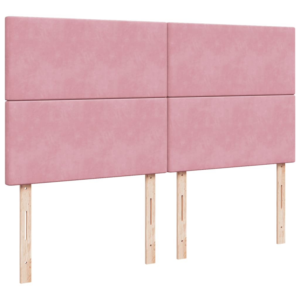 Giroletto a Molle con Materasso Rosa 200x200 cm in Velluto