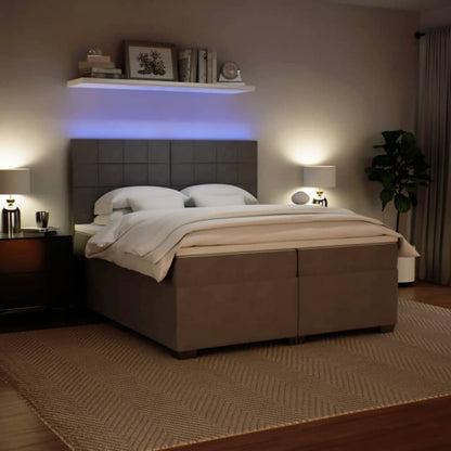 Giroletto a Molle con Materasso Grigio Chiaro 200x200cm Velluto