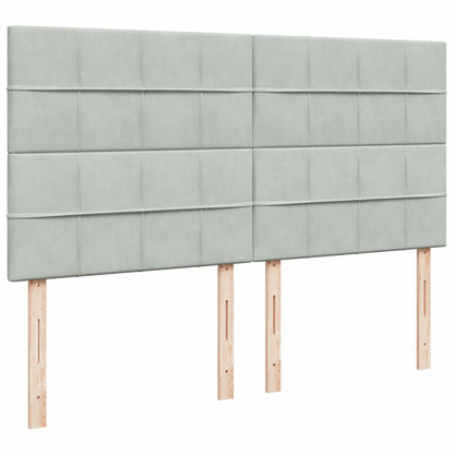 Giroletto a Molle con Materasso Grigio Chiaro 200x200cm Velluto | homemem39