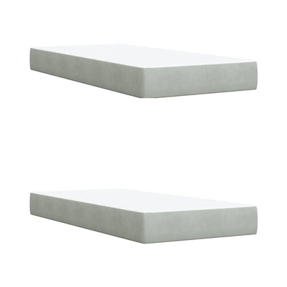 Giroletto a Molle con Materasso Grigio Chiaro 200x200cm Velluto