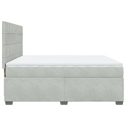 Giroletto a Molle con Materasso Grigio Chiaro 200x200cm Velluto | homemem39