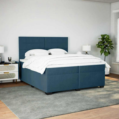 Giroletto a Molle con Materasso Blu 200x200 cm in Velluto | homemem39