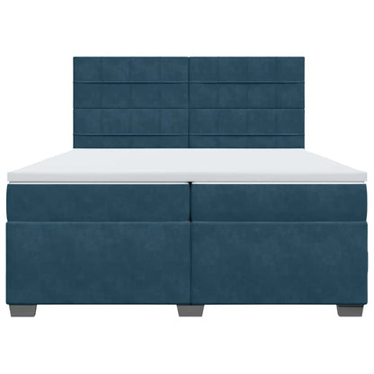 Giroletto a Molle con Materasso Blu 200x200 cm in Velluto | homemem39