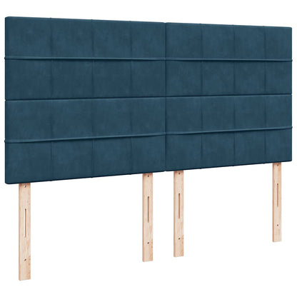Giroletto a Molle con Materasso Blu 200x200 cm in Velluto | homemem39