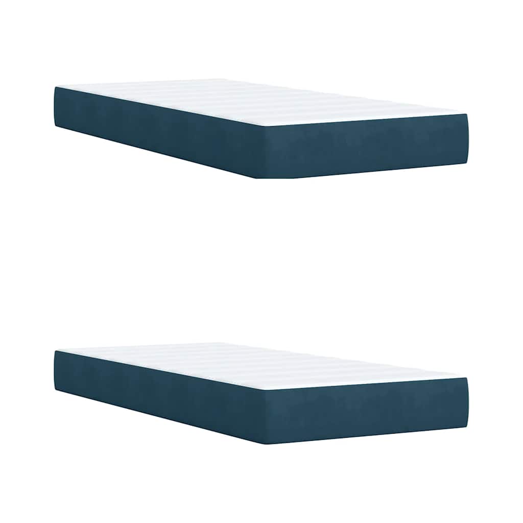 Giroletto a Molle con Materasso Blu 200x200 cm in Velluto | homemem39