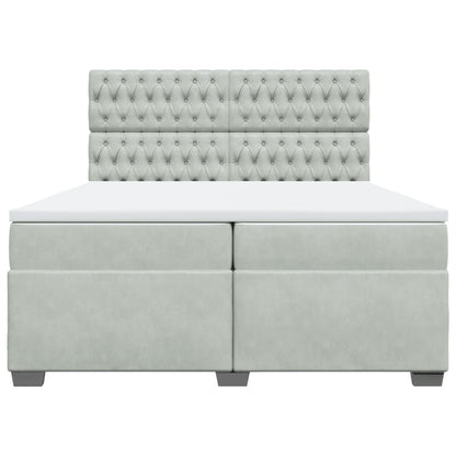 Giroletto a Molle con Materasso Grigio Chiaro 200x200cm Velluto