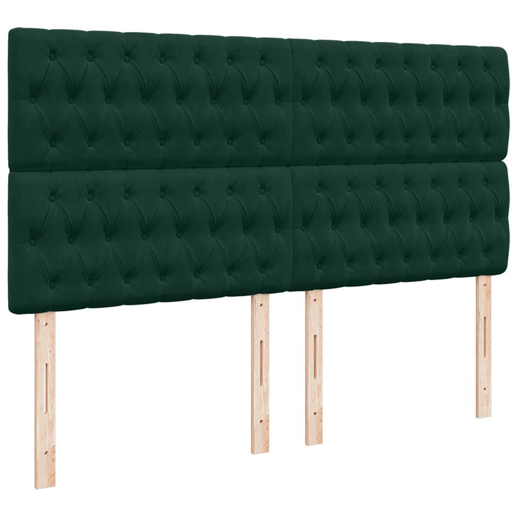 Giroletto a Molle con Materasso Verde Scuro 200x200 cm Velluto