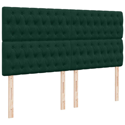 Giroletto a Molle con Materasso Verde Scuro 200x200 cm Velluto