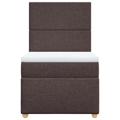 Giroletto a Molle con Materasso Marrone Scuro 80x200 cm Tessuto