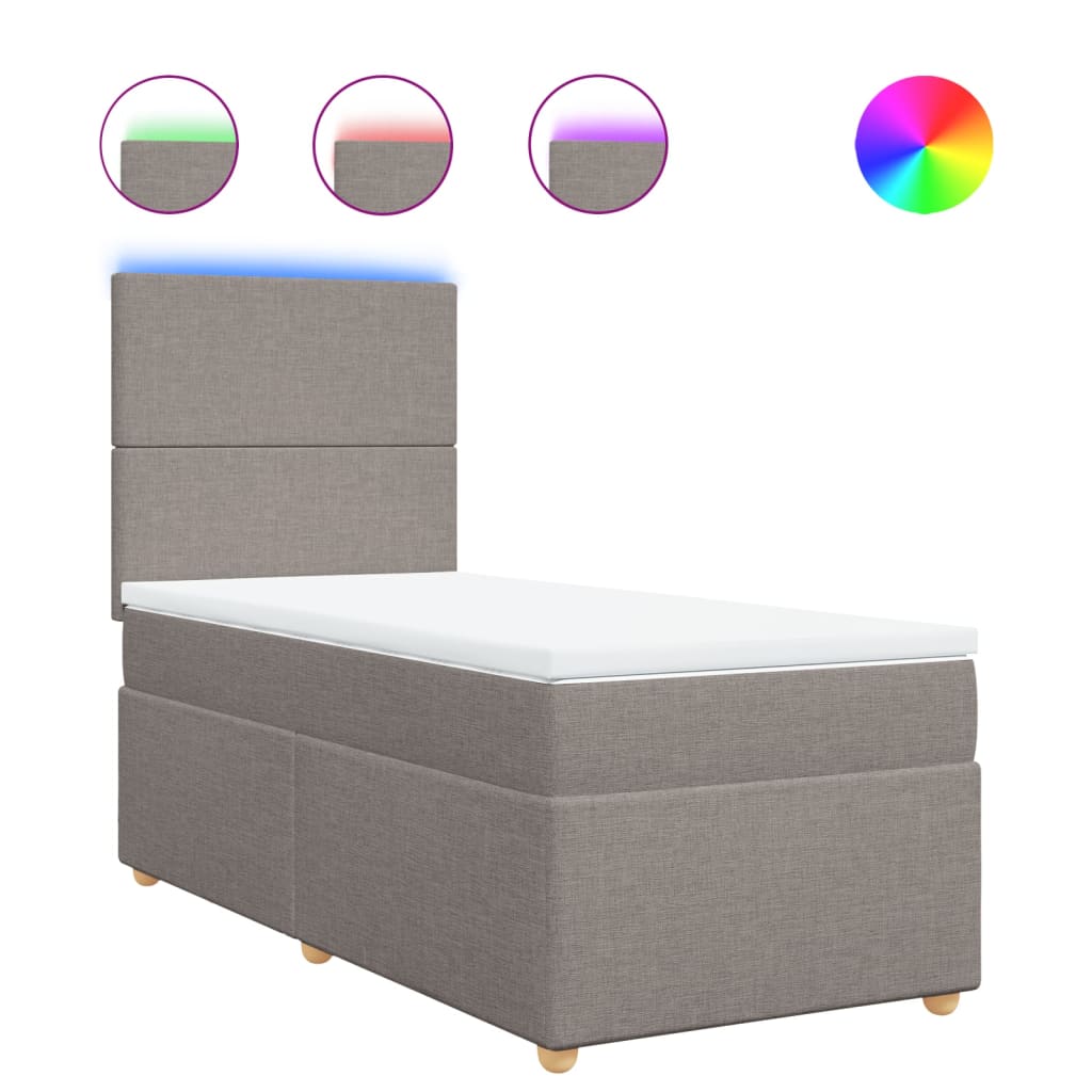 Giroletto a Molle con Materasso Tortora 80x200 cm inTessuto | homemem39
