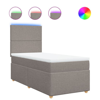 Giroletto a Molle con Materasso Tortora 80x200 cm inTessuto | homemem39