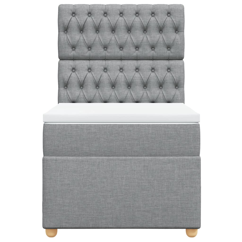Giroletto a Molle con Materasso Grigio Chiaro 80x200 cm Tessuto