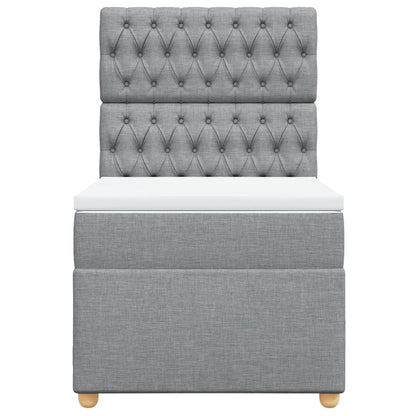 Giroletto a Molle con Materasso Grigio Chiaro 80x200 cm Tessuto