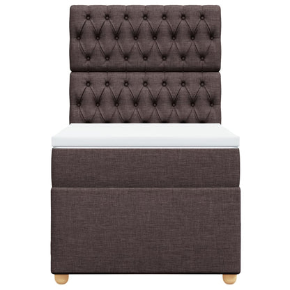 Giroletto a Molle con Materasso Marrone Scuro 80x200 cm Tessuto