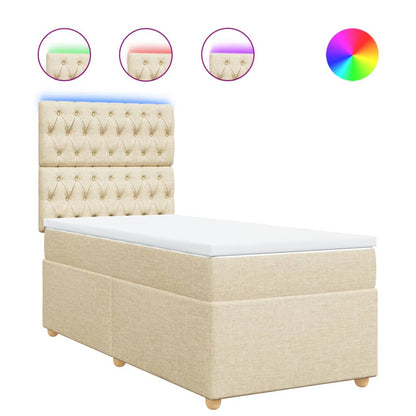 Giroletto a Molle con Materasso Crema 80x200 cm inTessuto | homemem39