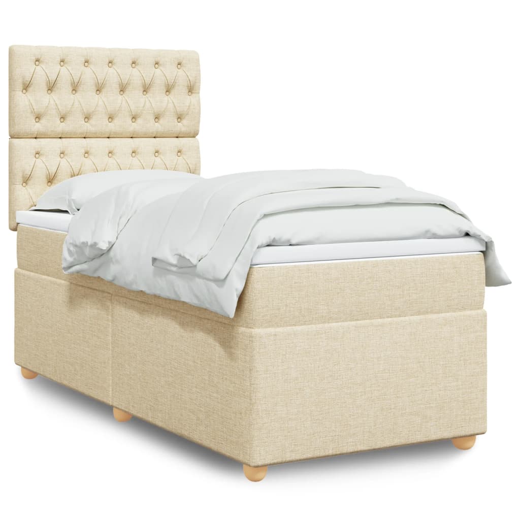 Giroletto a Molle con Materasso Crema 80x200 cm inTessuto | homemem39