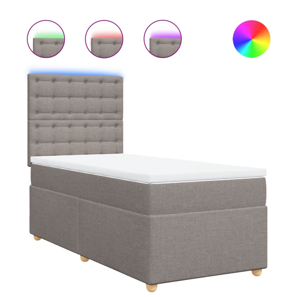 Giroletto a Molle con Materasso Tortora 80x200 cm inTessuto | homemem39