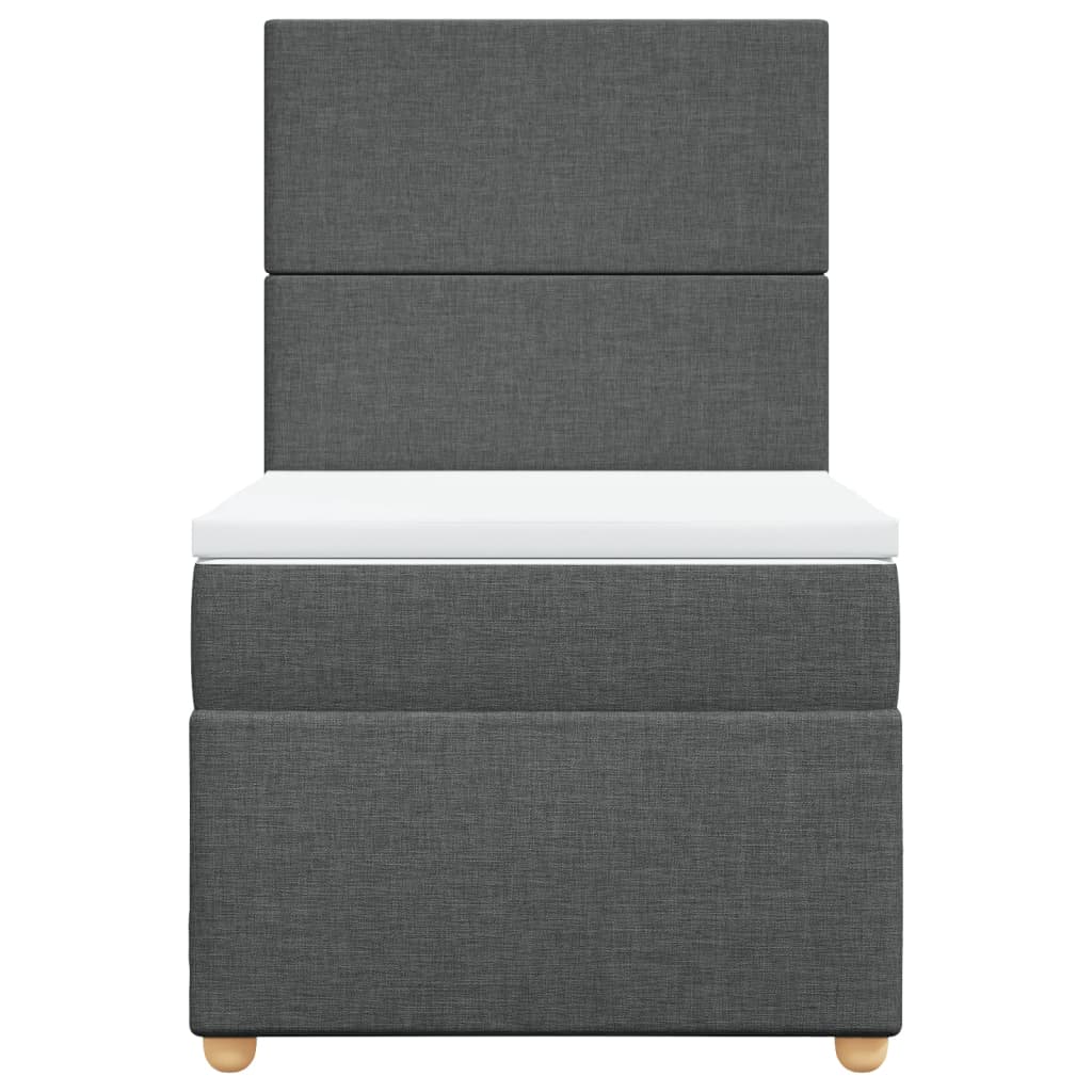 Giroletto a Molle con Materasso Grigio Scuro 90x190 cm Tessuto