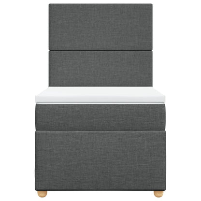 Giroletto a Molle con Materasso Grigio Scuro 90x190 cm Tessuto