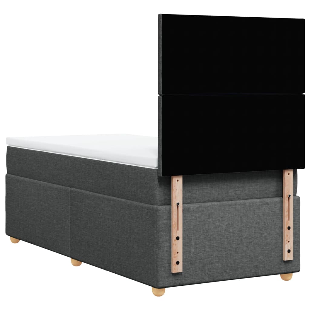 Giroletto a Molle con Materasso Grigio Scuro 90x190 cm Tessuto