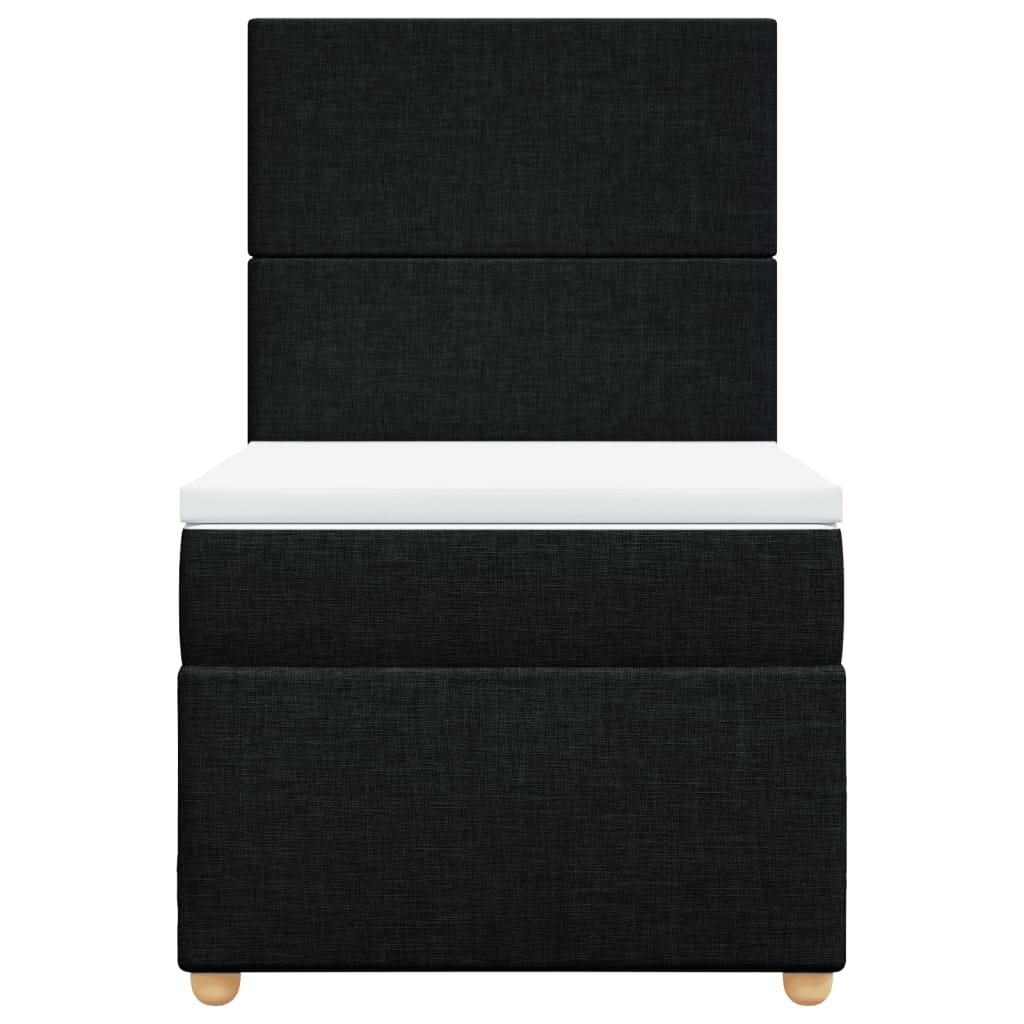 Giroletto a Molle con Materasso Nero 90x190 cm in Tessuto