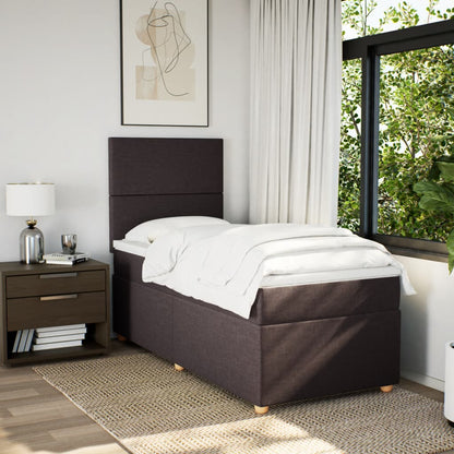 Giroletto a Molle con Materasso Marrone Scuro 90x190cm Tessuto | homemem39
