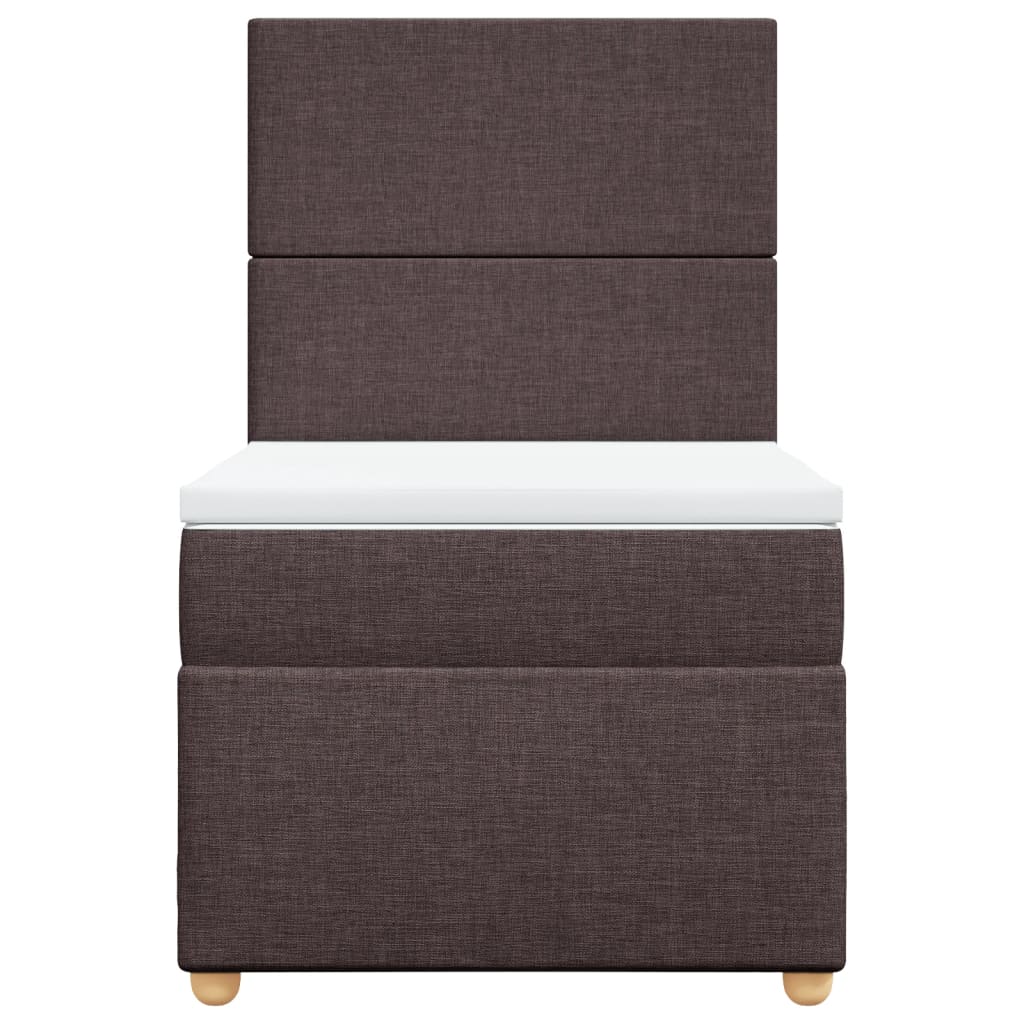 Giroletto a Molle con Materasso Marrone Scuro 90x190cm Tessuto | homemem39