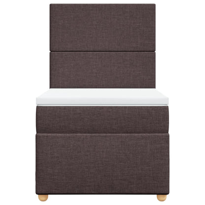 Giroletto a Molle con Materasso Marrone Scuro 90x190cm Tessuto | homemem39