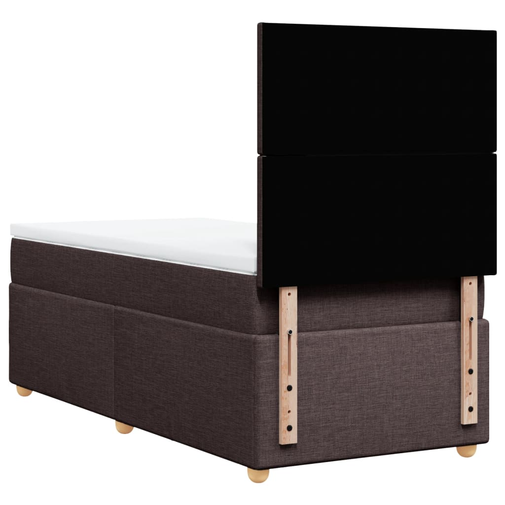 Giroletto a Molle con Materasso Marrone Scuro 90x190cm Tessuto | homemem39