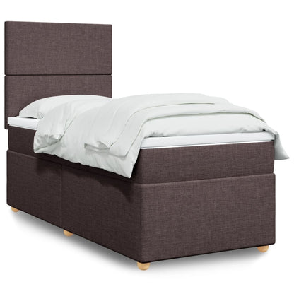 Giroletto a Molle con Materasso Marrone Scuro 90x190cm Tessuto | homemem39