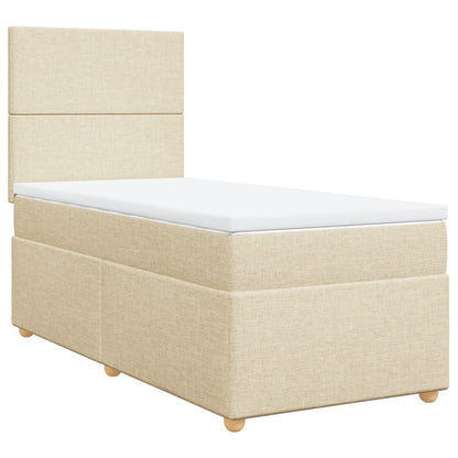 Giroletto a Molle con Materasso Crema 90x190 cm in Tessuto
