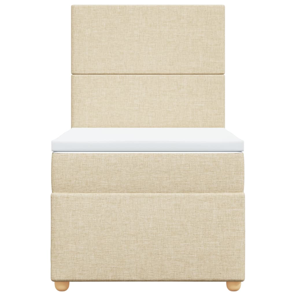 Giroletto a Molle con Materasso Crema 90x190 cm in Tessuto