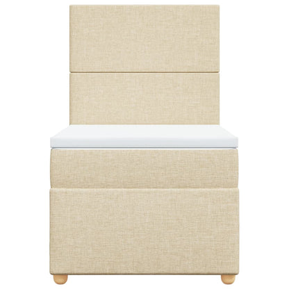 Giroletto a Molle con Materasso Crema 90x190 cm in Tessuto