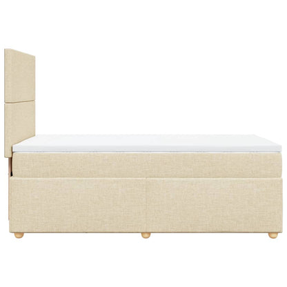Giroletto a Molle con Materasso Crema 90x190 cm in Tessuto