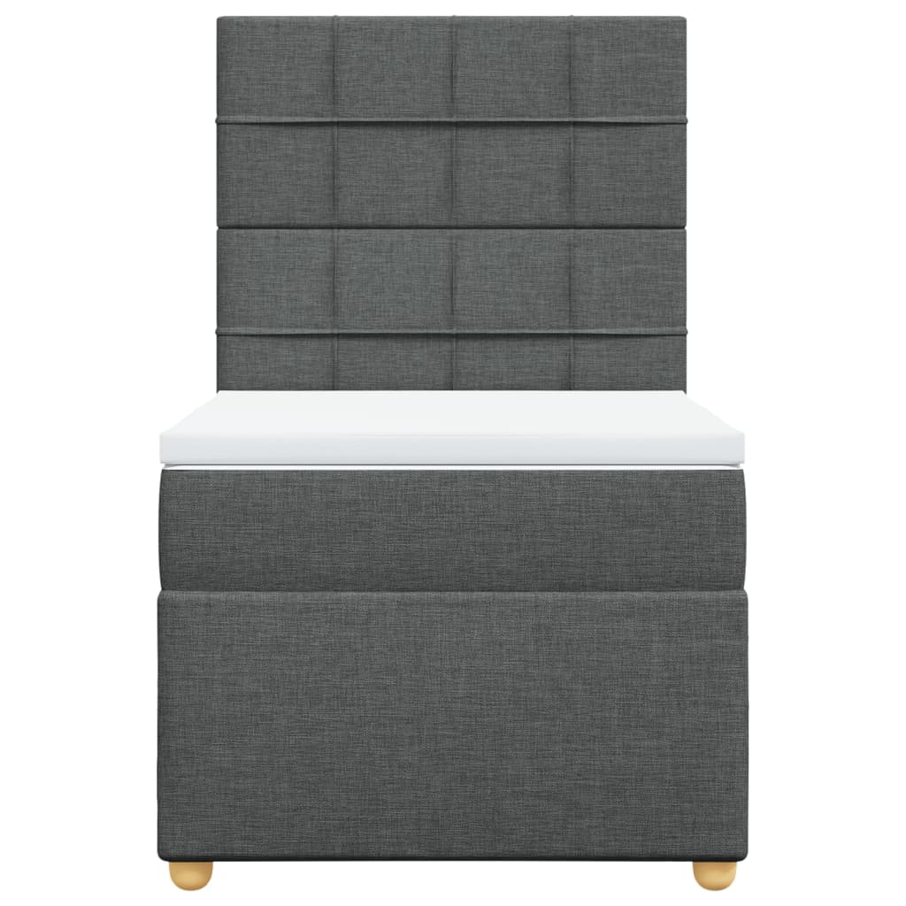 Giroletto a Molle con Materasso Grigio Scuro 90x190 cm Tessuto