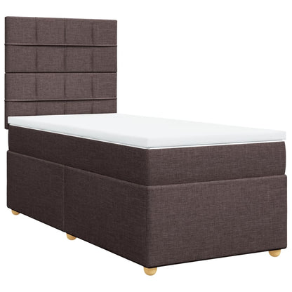 Giroletto a Molle con Materasso Marrone Scuro 90x190cm Tessuto | homemem39