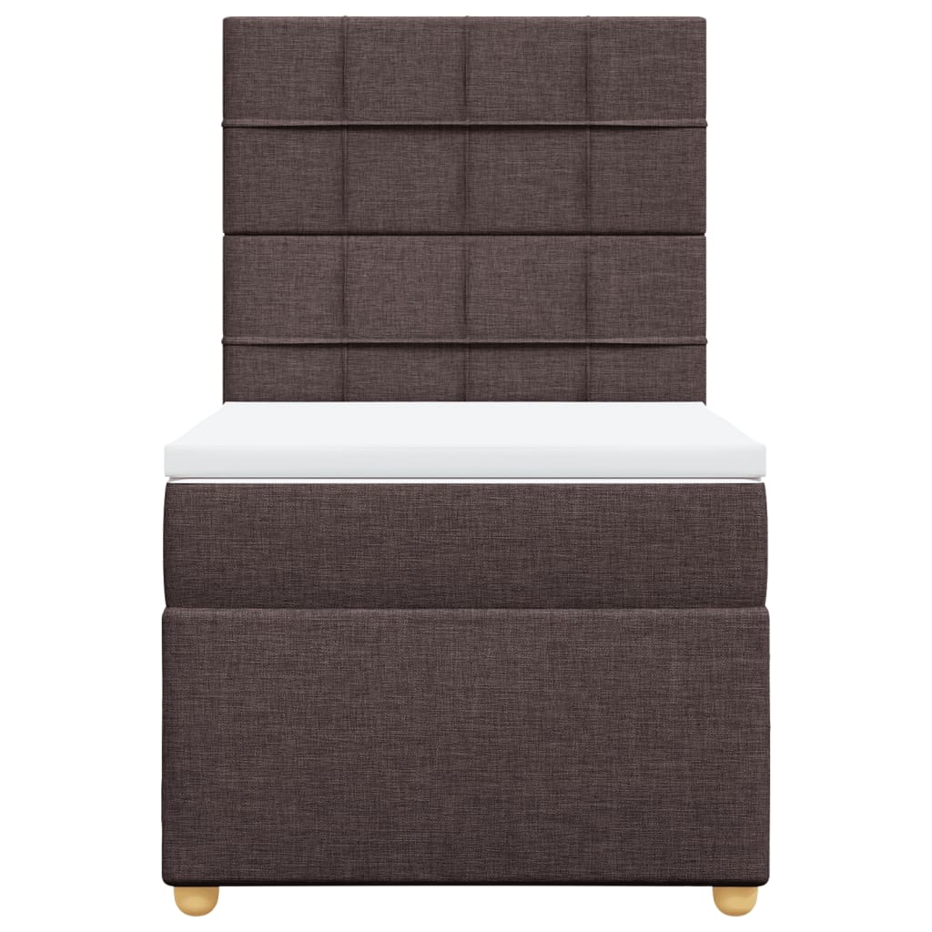 Giroletto a Molle con Materasso Marrone Scuro 90x190cm Tessuto | homemem39