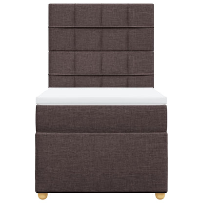 Giroletto a Molle con Materasso Marrone Scuro 90x190cm Tessuto | homemem39