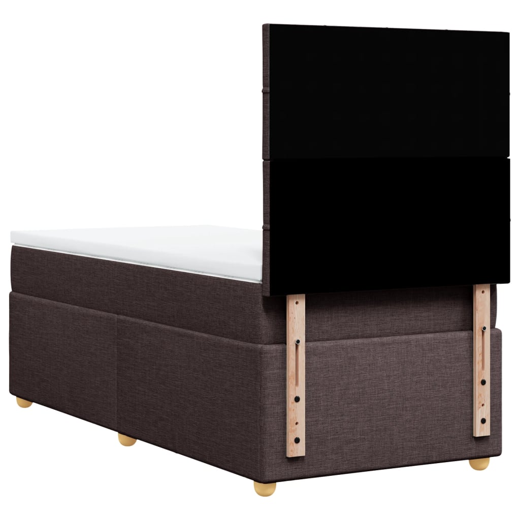 Giroletto a Molle con Materasso Marrone Scuro 90x190cm Tessuto | homemem39
