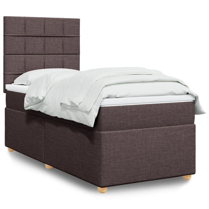 Giroletto a Molle con Materasso Marrone Scuro 90x190cm Tessuto | homemem39