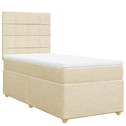 Giroletto a Molle con Materasso Crema 90x190 cm in Tessuto