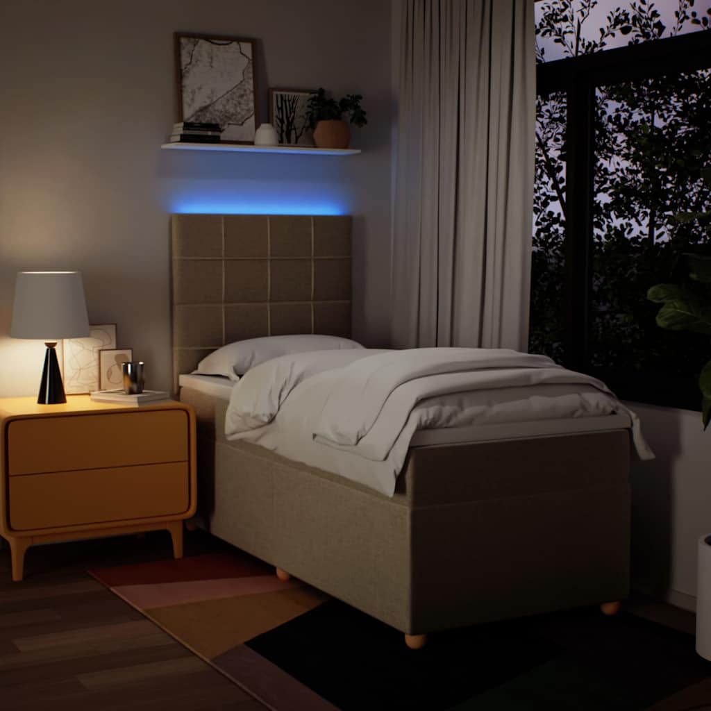 Giroletto a Molle con Materasso Crema 90x190 cm in Tessuto